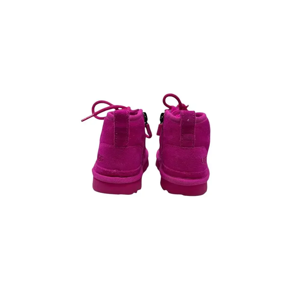UGG Neumel II Toddler Boots Pink Fuchsia Suede Lace Up Zip Kids Size‎ 6